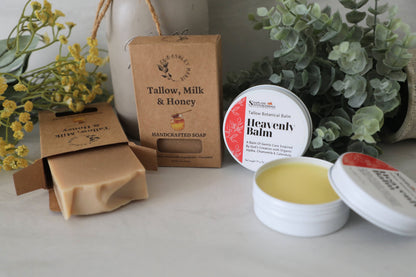Heavenly Botanical Tallow Balm & Tallow, Milk & Honey Handcrafted Soap