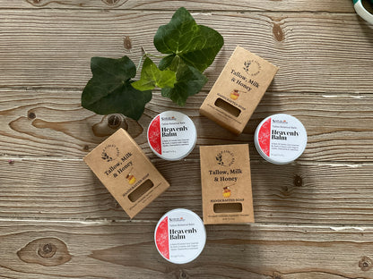 Heavenly Botanical Tallow Balm & Tallow, Milk & Honey Handcrafted Soap