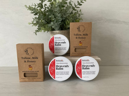 Heavenly Botanical Tallow Balm & Tallow, Milk & Honey Handcrafted Soap
